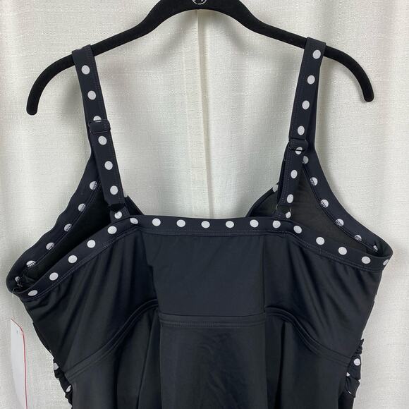 Swimsuits For All Black&White Dot Underwire Tankini Top Sz.46DDD NWT - Picture 11 of 16